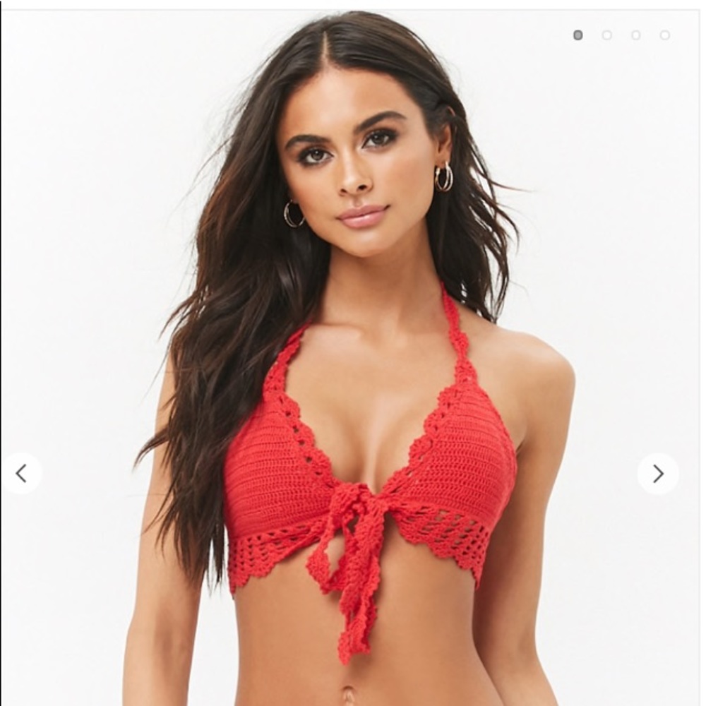 Crochet halter bikini top